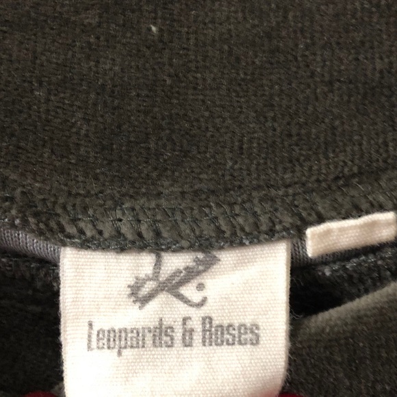 Green Boho Top - Leopards & Roses Velvet Tunic - Picture 7 of 10